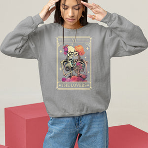 The Lovers Goth Tie Dye Kissing Lesbian Skeletons Sweatshirt TS09 Sport Gray Printyourwear