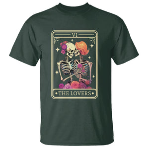 The Lovers Goth Tie Dye Kissing Lesbian Skeletons T Shirt TS09 Dark Forest Green Printyourwear