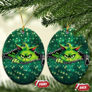 Funny Xmas Cat Ew People Christmas Ornament TS09 Oval Green Print Your Wear