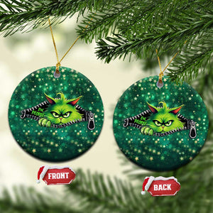 Funny Xmas Cat Ew People Christmas Ornament TS09 Circle Green Print Your Wear