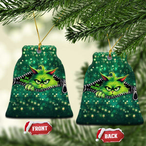 Funny Xmas Cat Ew People Christmas Ornament TS09 Bell Flake Green Print Your Wear