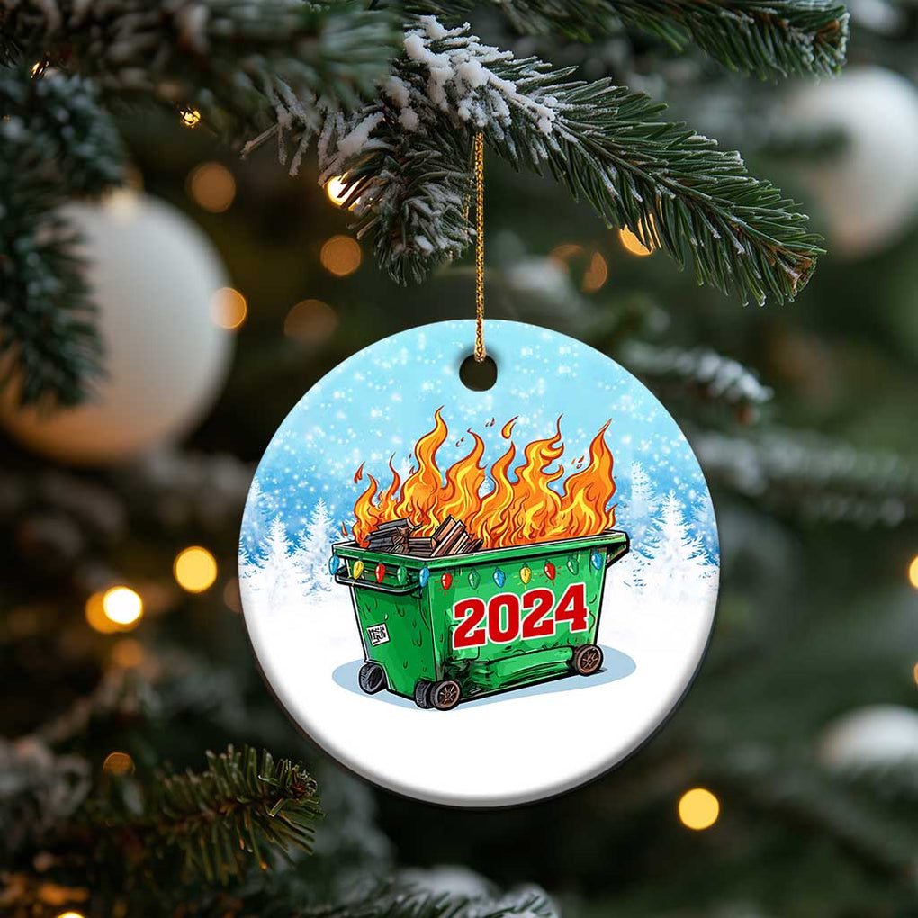 Funny Xmas Dumpster Fire 2024 Christmas Ornament TS09 Print Your Wear