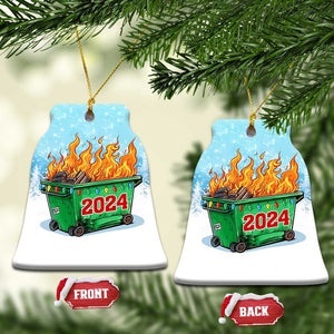 Funny Xmas Dumpster Fire 2024 Christmas Ornament TS09 Bell Flake Snow Print Your Wear