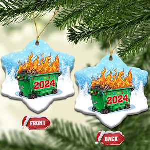 Funny Xmas Dumpster Fire 2024 Christmas Ornament TS09 Snow Flake Snow Print Your Wear