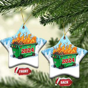 Funny Xmas Dumpster Fire 2024 Christmas Ornament TS09 Star Snow Print Your Wear