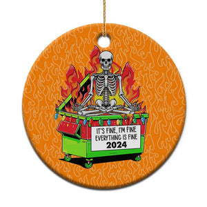 Funny Xmas Dumpster Fire Christmas Ornament I'm Fine It's Fine Everything Is Fine TS09 Print Your Wear