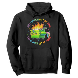 Funny Xmas Dumpster Fire Hoodie This Little Light Of Mine Unicorn Rainbow TS09 Black Print Your Wear