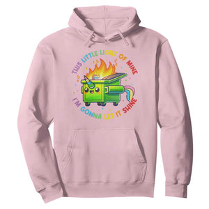 Funny Xmas Dumpster Fire Hoodie This Little Light Of Mine Unicorn Rainbow TS09 Light Pink Print Your Wear