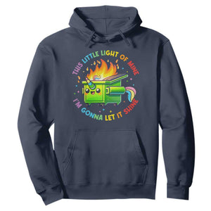 Funny Xmas Dumpster Fire Hoodie This Little Light Of Mine Unicorn Rainbow TS09 Navy Print Your Wear