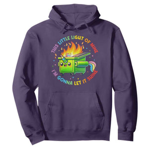 Funny Xmas Dumpster Fire Hoodie This Little Light Of Mine Unicorn Rainbow TS09 Purple Print Your Wear