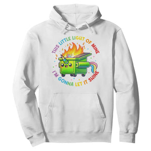 Funny Xmas Dumpster Fire Hoodie This Little Light Of Mine Unicorn Rainbow TS09 White Print Your Wear