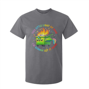 Funny Xmas Dumpster Fire T Shirt For Kid This Little Light Of Mine Unicorn Rainbow TS09 Charcoal Print Your Wear