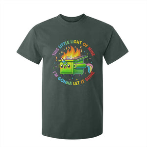 Funny Xmas Dumpster Fire T Shirt For Kid This Little Light Of Mine Unicorn Rainbow TS09 Dark Forest Green Print Your Wear