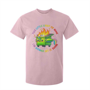 Funny Xmas Dumpster Fire T Shirt For Kid This Little Light Of Mine Unicorn Rainbow TS09 Light Pink Print Your Wear