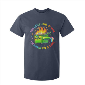 Funny Xmas Dumpster Fire T Shirt For Kid This Little Light Of Mine Unicorn Rainbow TS09 Navy Print Your Wear