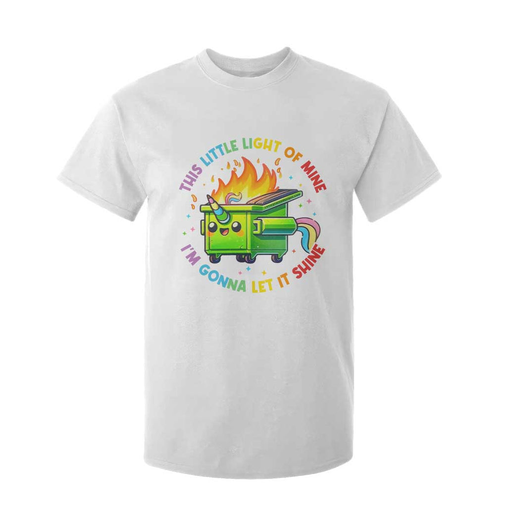 Funny Xmas Dumpster Fire T Shirt For Kid This Little Light Of Mine Unicorn Rainbow TS09 White Print Your Wear