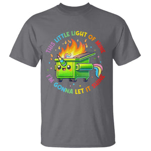 Funny Xmas Dumpster Fire T Shirt This Little Light Of Mine Unicorn Rainbow TS09 Charcoal Print Your Wear