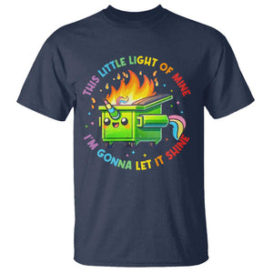 Funny Xmas Dumpster Fire T Shirt This Little Light Of Mine Unicorn Rainbow TS09 Navy Print Your Wear