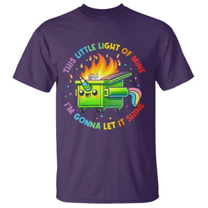 Funny Xmas Dumpster Fire T Shirt This Little Light Of Mine Unicorn Rainbow TS09 Purple Print Your Wear