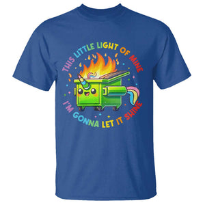 Funny Xmas Dumpster Fire T Shirt This Little Light Of Mine Unicorn Rainbow TS09 Royal Blue Print Your Wear