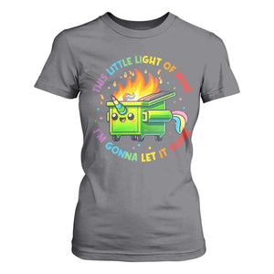 Funny Xmas Dumpster Fire T Shirt For Women This Little Light Of Mine Unicorn Rainbow TS09 Charcoal Print Your Wear