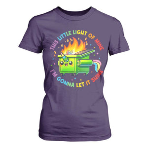 Funny Xmas Dumpster Fire T Shirt For Women This Little Light Of Mine Unicorn Rainbow TS09 Purple Print Your Wear