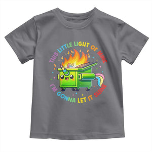 Funny Xmas Dumpster Fire Toddler T Shirt This Little Light Of Mine Unicorn Rainbow TS09 Charcoal Print Your Wear