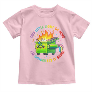 Funny Xmas Dumpster Fire Toddler T Shirt This Little Light Of Mine Unicorn Rainbow TS09 Light Pink Print Your Wear