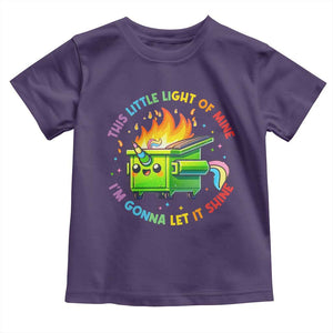 Funny Xmas Dumpster Fire Toddler T Shirt This Little Light Of Mine Unicorn Rainbow TS09 Purple Print Your Wear