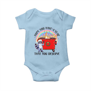 Funny Xmas Dumpster Fire Baby Onesie Hope You Have The Year You Deserve Santa Raccoon TS09 Light Blue Print Your Wear