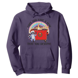 Funny Xmas Dumpster Fire Hoodie Hope You Have The Year You Deserve Santa Raccoon TS09 Purple Print Your Wear