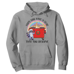 Funny Xmas Dumpster Fire Hoodie Hope You Have The Year You Deserve Santa Raccoon TS09 Sport Gray Print Your Wear