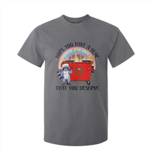 Funny Xmas Dumpster Fire T Shirt For Kid Hope You Have The Year You Deserve Santa Raccoon TS09 Charcoal Print Your Wear