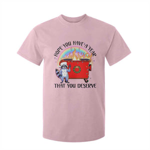 Funny Xmas Dumpster Fire T Shirt For Kid Hope You Have The Year You Deserve Santa Raccoon TS09 Light Pink Print Your Wear