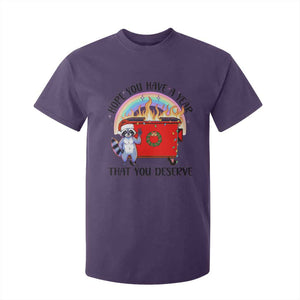 Funny Xmas Dumpster Fire T Shirt For Kid Hope You Have The Year You Deserve Santa Raccoon TS09 Purple Print Your Wear