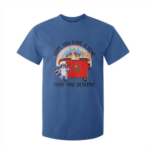 Funny Xmas Dumpster Fire T Shirt For Kid Hope You Have The Year You Deserve Santa Raccoon TS09 Royal Blue Print Your Wear