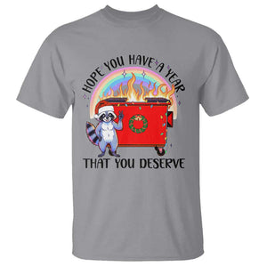 Funny Xmas Dumpster Fire T Shirt Hope You Have The Year You Deserve Santa Raccoon TS09 Sport Gray Print Your Wear