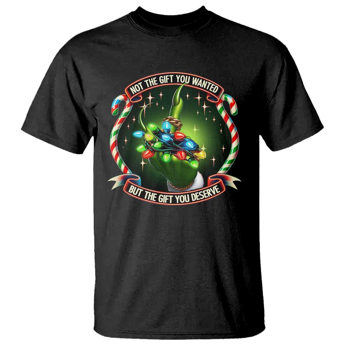 Funny Xmas T Shirt Not The Gift You Wanted But The Gift You Deserve TS09 Black Print Your Wear