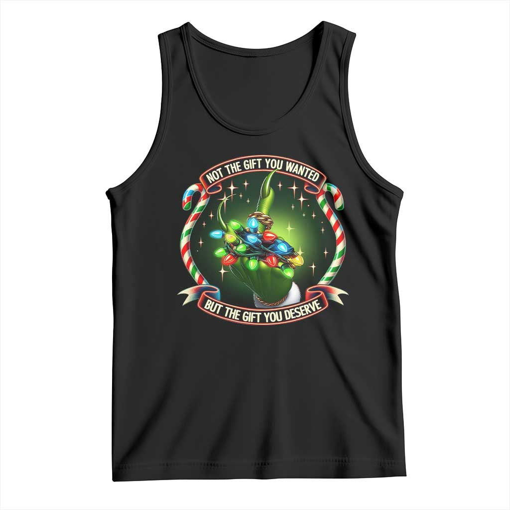 Funny Xmas Tank Top Not The Gift You Wanted But The Gift You Deserve TS09 Black Print Your Wear