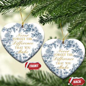 Thank You Gifts Christmas Ornament Never Forget The Difference That You Make Xmas TS09 Heart White Print Your Wear