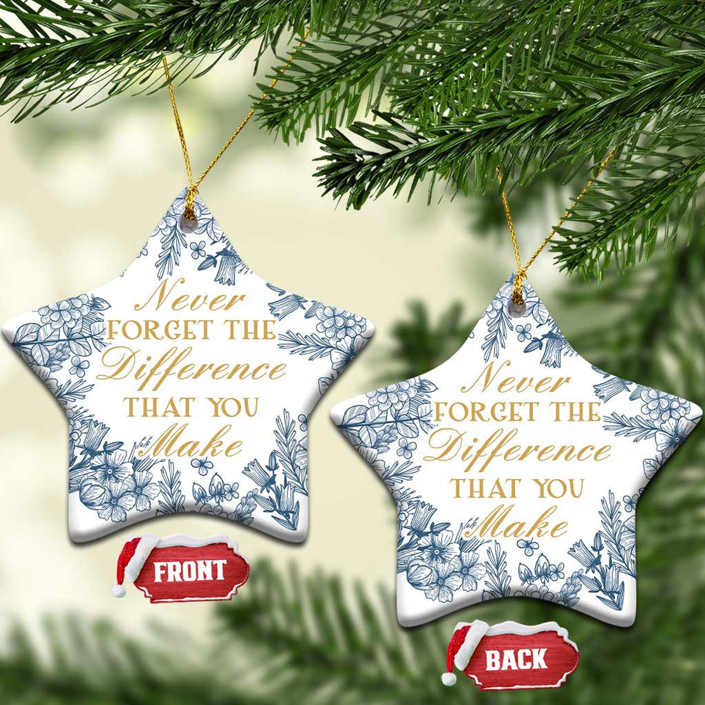 Thank You Gifts Christmas Ornament Never Forget The Difference That You Make Xmas TS09 Star White Print Your Wear