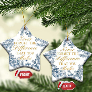 Thank You Gifts Christmas Ornament Never Forget The Difference That You Make Xmas TS09 Star White Print Your Wear