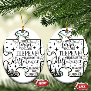 Thank You Gifts Christmas Ornament Never Forget You Are The Piece That Made The Difference TS09 Oval White Print Your Wear