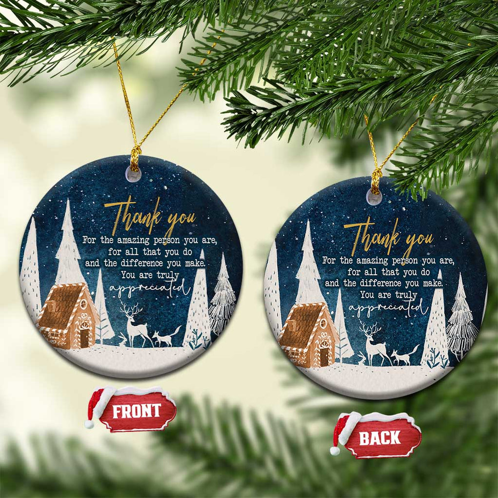 Thank You Gifts Christmas Ornament You Are Truly Appreciated TS09 Circle Christmas Eve Print Your Wear