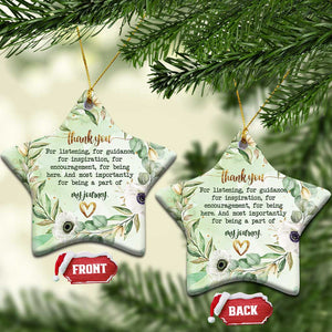 Thank You Gifts Christmas Ornament Most Importantly For Being A Part Of My Journey TS09 Star Green Print Your Wear