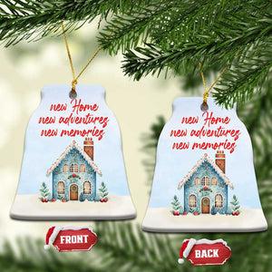 First Xmas New Home New Adventures New Memories Christmas Ornament TS09 Bell Flake Light Blue Print Your Wear