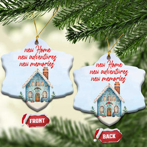 First Xmas New Home New Adventures New Memories Christmas Ornament TS09 Snow Flake Light Blue Print Your Wear