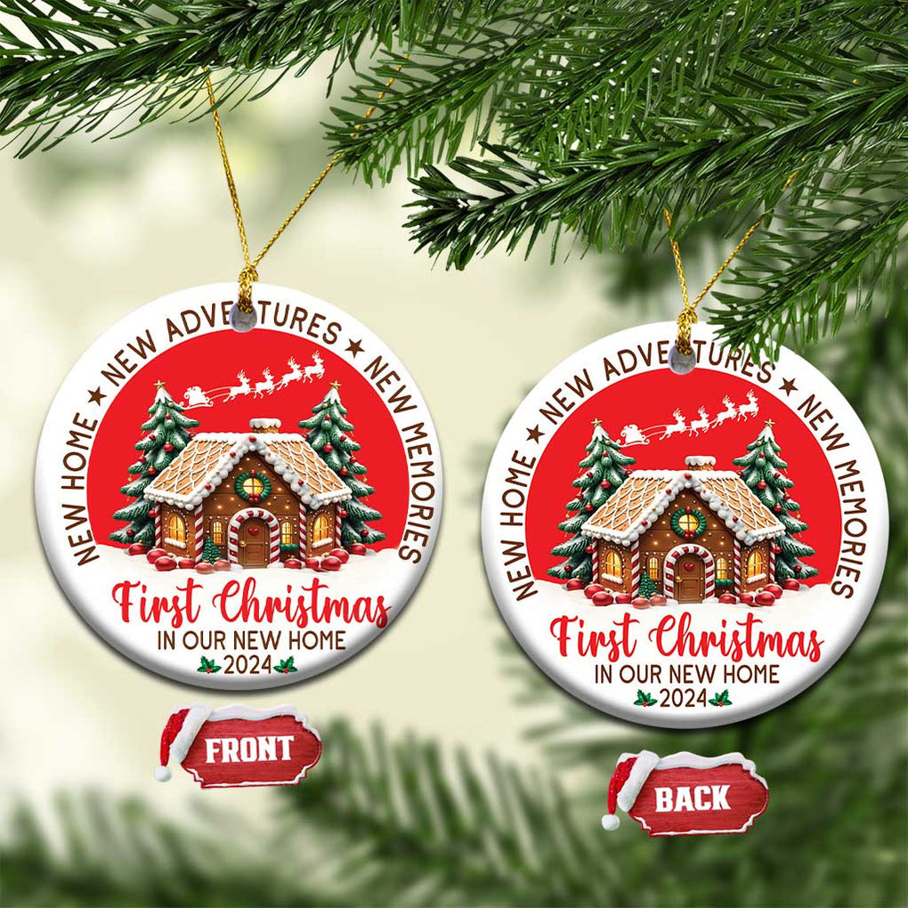 First Christmas In Our New Home Christmas Ornament TS09 Circle Red Print Your Wear