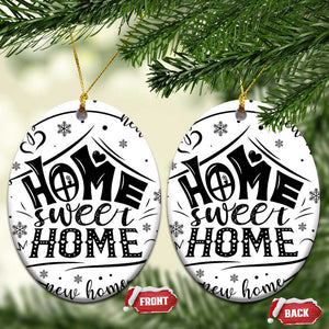 First Christmas New Home Christmas Ornament Home Sweet Home TS09 Oval White Print Your Wear