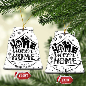 First Christmas New Home Christmas Ornament Home Sweet Home TS09 Bell Flake White Print Your Wear